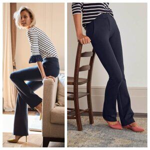 Navy Stretch Ponte Bootcut Trousers NWOT (Boden)